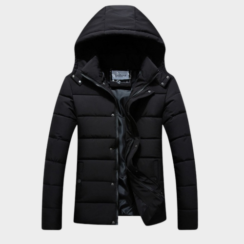 Isolierte Winterjacke mit Reißverschluss - schwarz