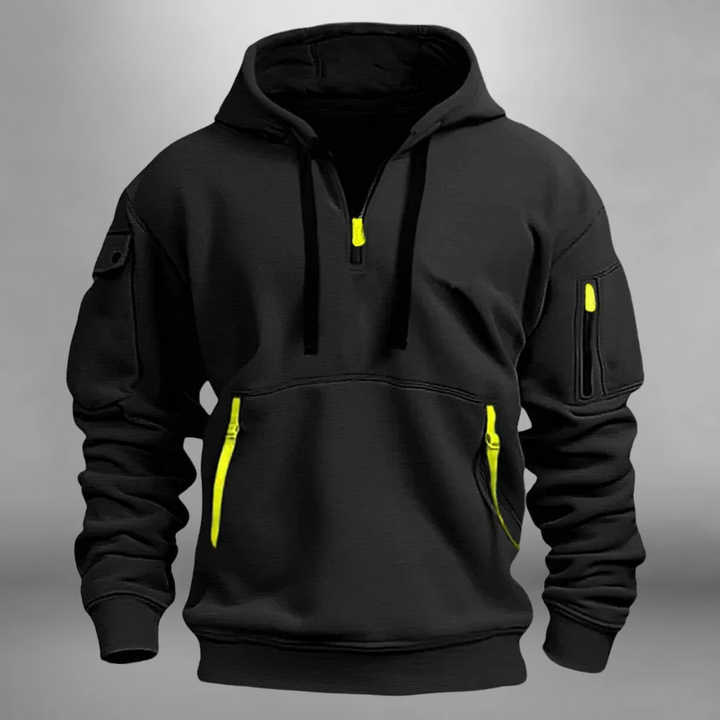 Mats | Herren Hoodie mit kurzem Reißverschluss