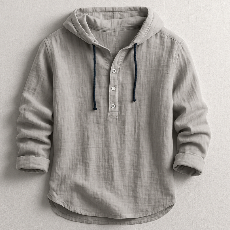 Noah | Herren Kapuzenpullover mit Knopfleiste