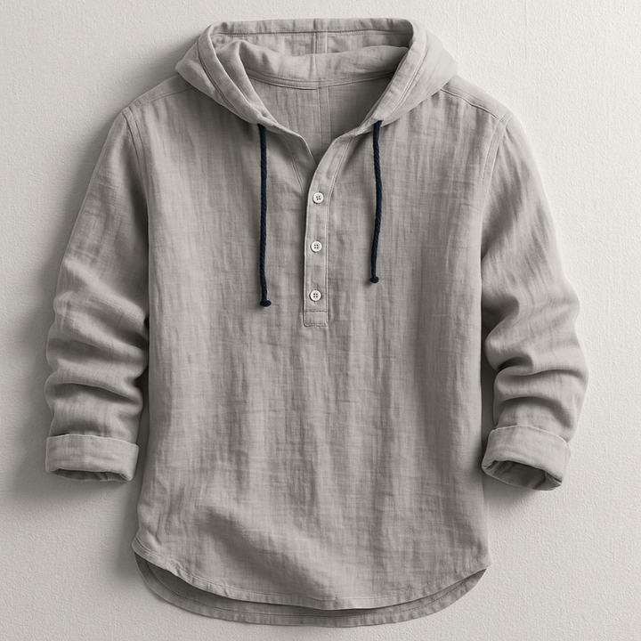 Noah | Herren Kapuzenpullover mit Knopfleiste