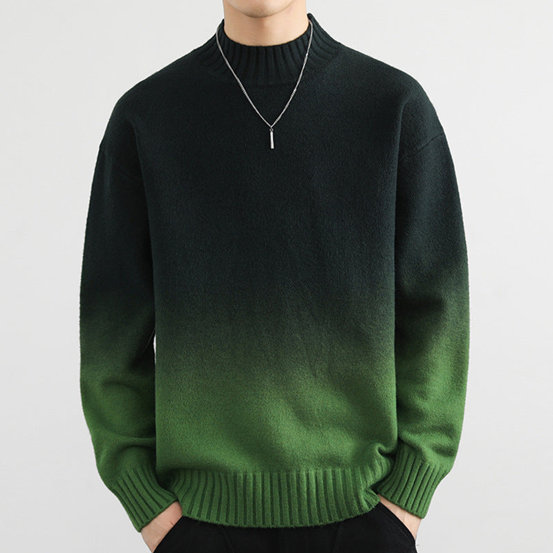 Herren Pullover mit Farbverlauf auf weissem Hintergrund