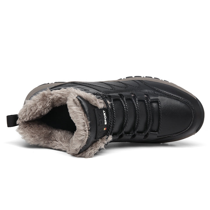 Herren Winterstiefel mit Schnürung und Plüschfutter