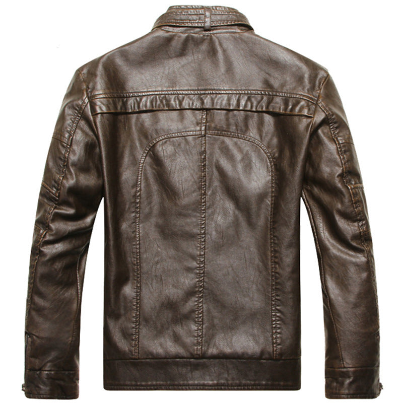 Herren Lederjacke mit Reissverschluss in Schwarz, Braun und Khaki