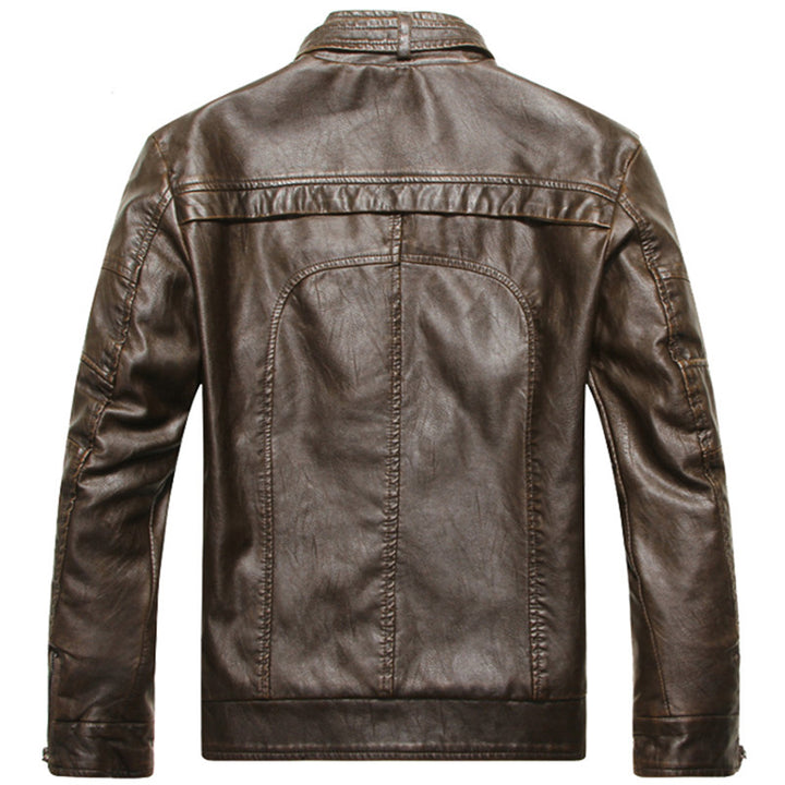 Herren Lederjacke mit Reissverschluss in Schwarz, Braun und Khaki