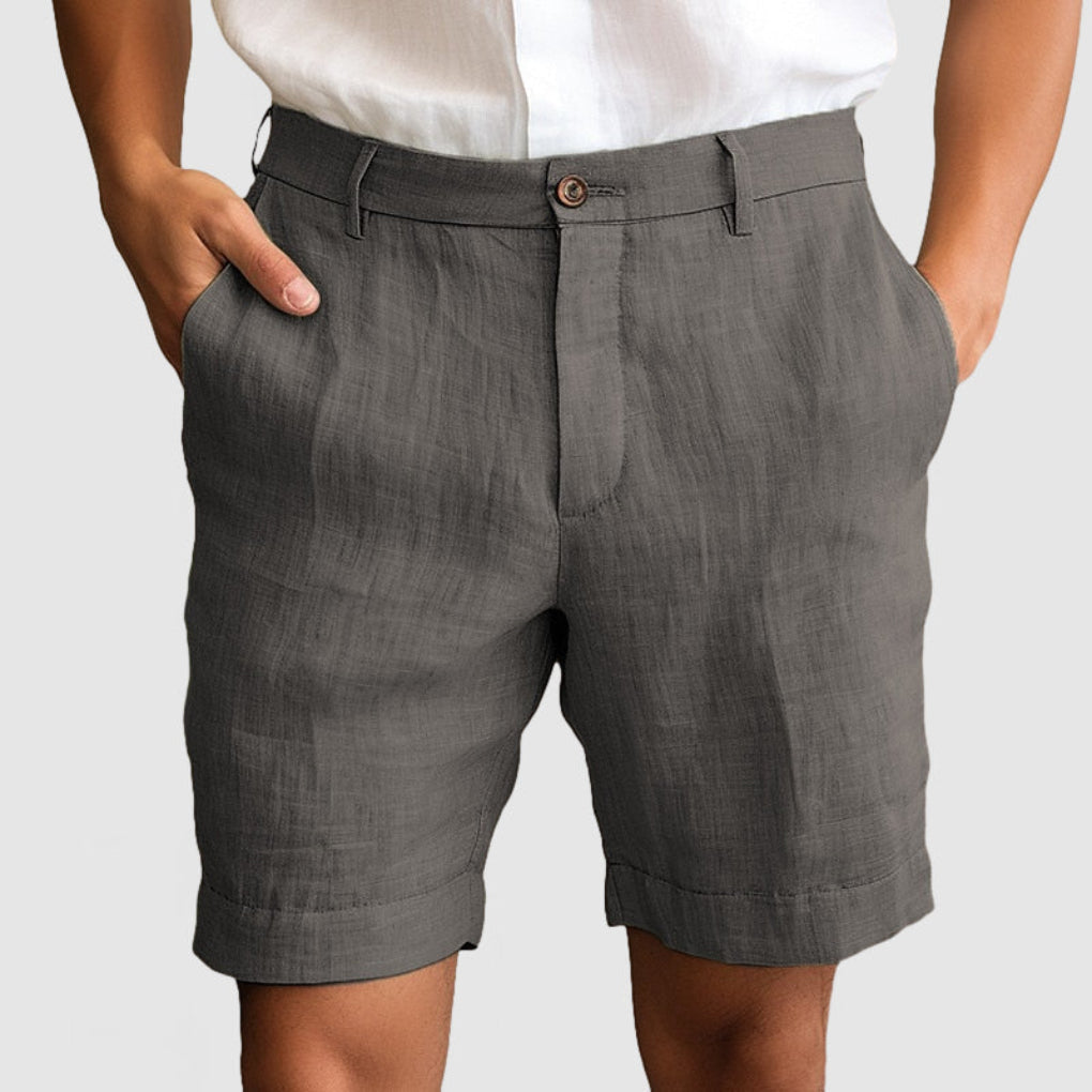 Timo | Bundfalten Shorts mit Knopfverschluss