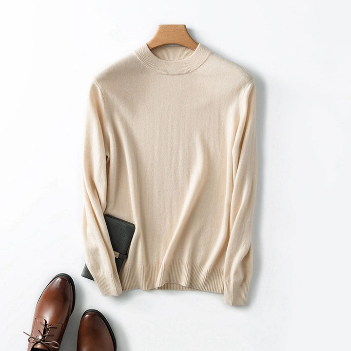 Herren Rollkragenpullover Langarm, schlichtes Strickdesign, Vorderansicht
