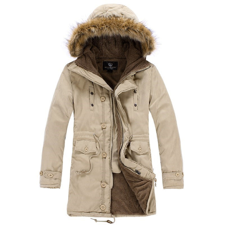 Herren Winterparka mit Kapuze in Khaki