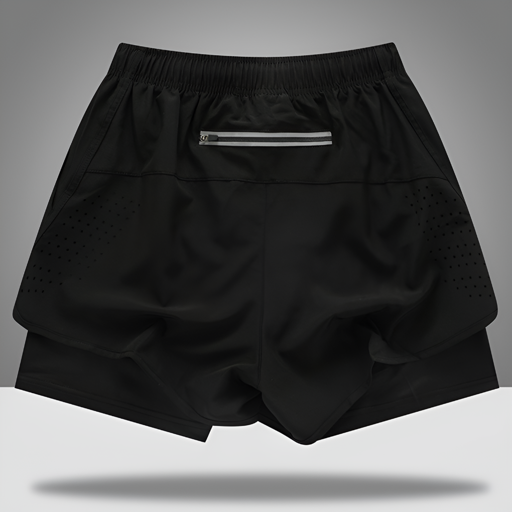 Max | 2-in-1 Laufshorts mit Reißverschlusstasche