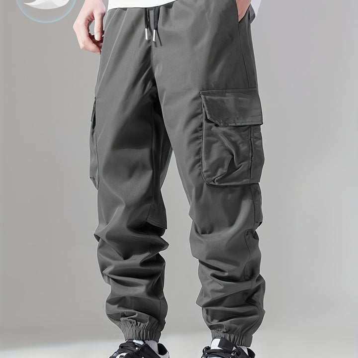 SwissFellas Herren Cargo Jogginghose mit elastischen Bündchen, reguläre Passform