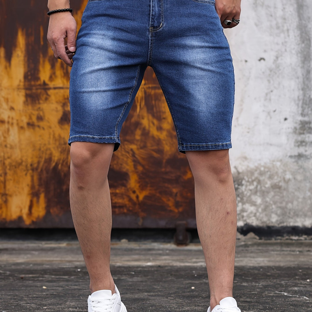 SwissFellas Herren Denim-Style Shorts mit Five-Pocket-Design, schmale Passform
