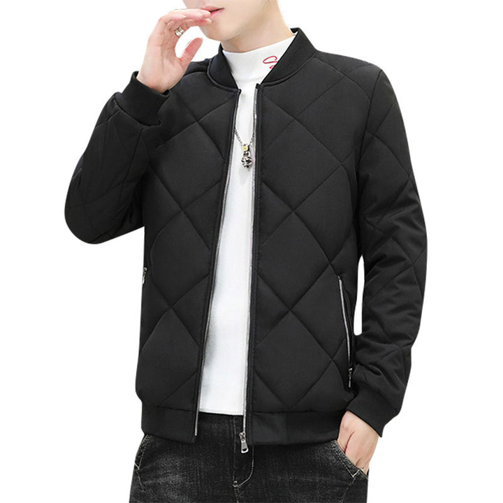 Herren Winterjacke gesteppt in Schwarz Vorderansicht