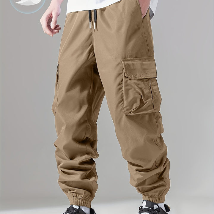 SwissFellas Herren Cargo Jogginghose mit elastischen Bündchen, reguläre Passform