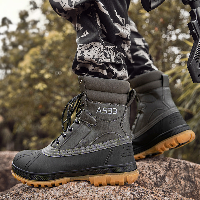 Herren Plateau Boots mit Schnürung in Schwarz