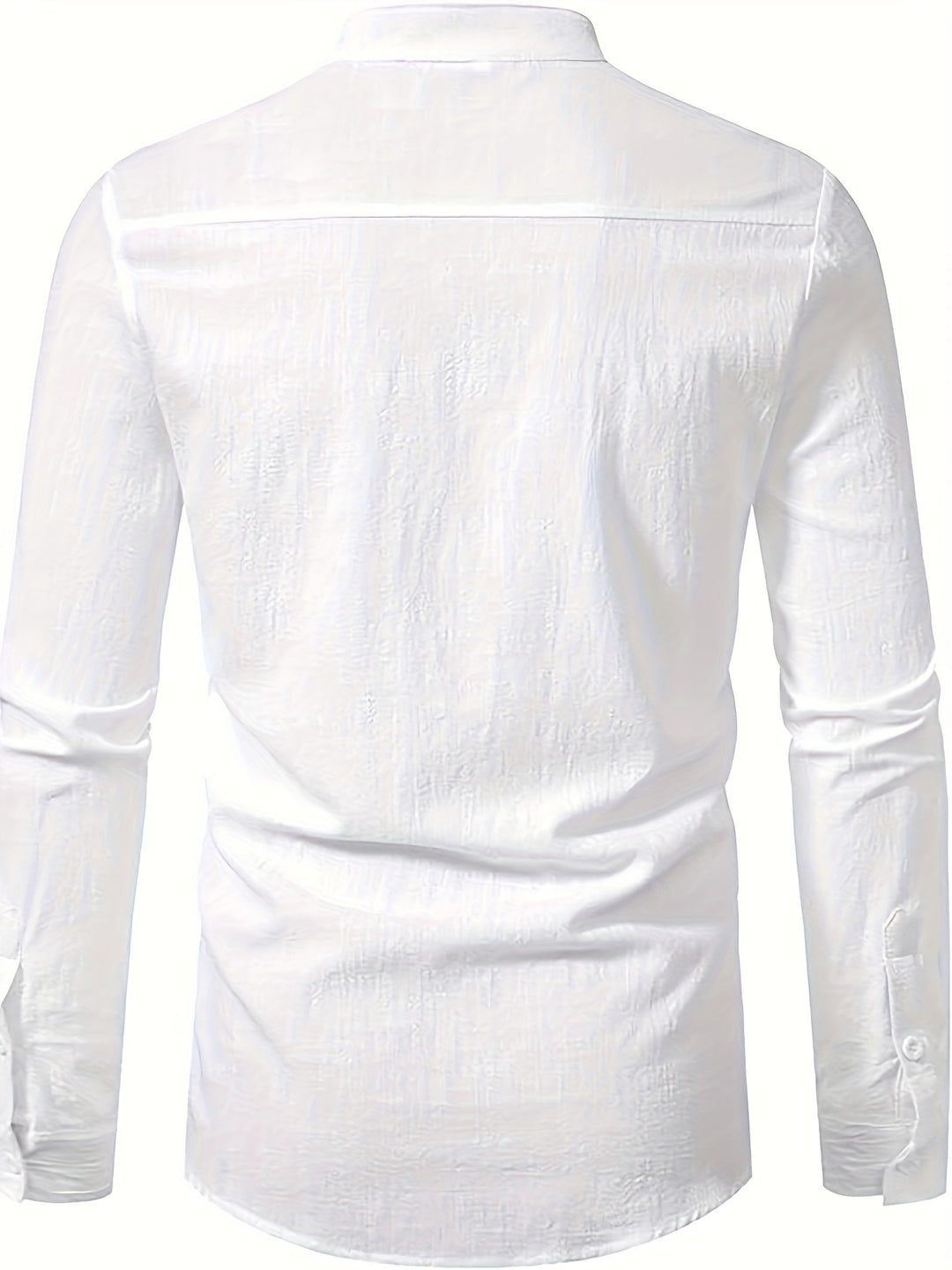 SwissFellas Herren Henley Hemd mit Langarm und Stehkragen, reguläre Passform