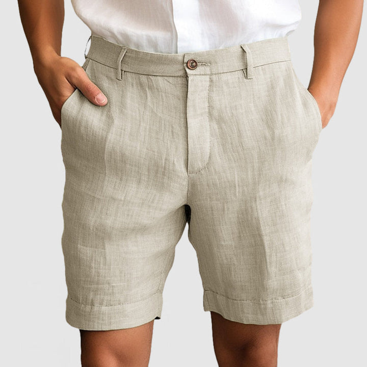 Timo | Bundfalten Shorts mit Knopfverschluss