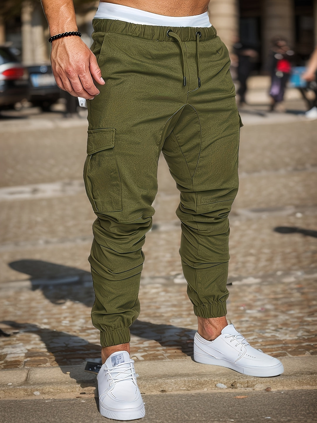 SwissFellas Herren Cargo Jogginghose mit Cargotaschen, schmale Passform