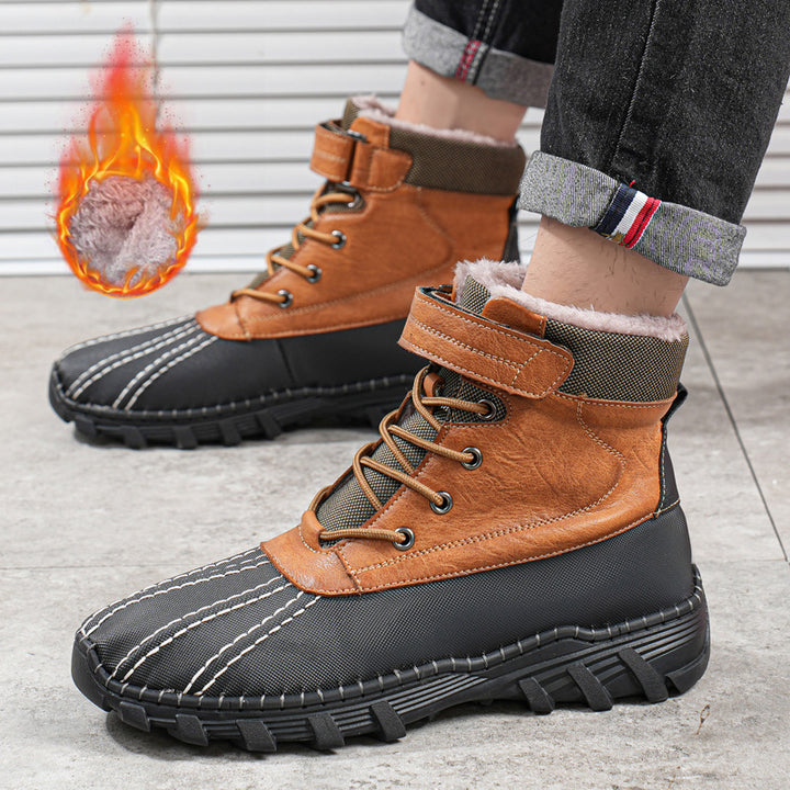 Herren Winterstiefel mit Schnürung und Fleece-Futter