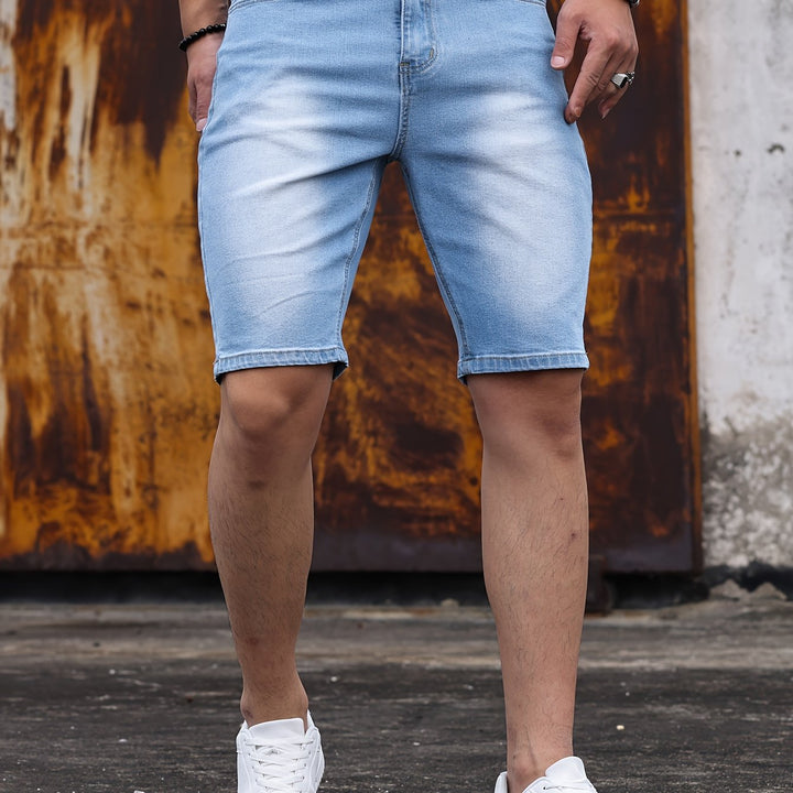 Herren Denim-Style Shorts | Schmale Passform | Five-Pocket Design | Sommer Freizeitstil