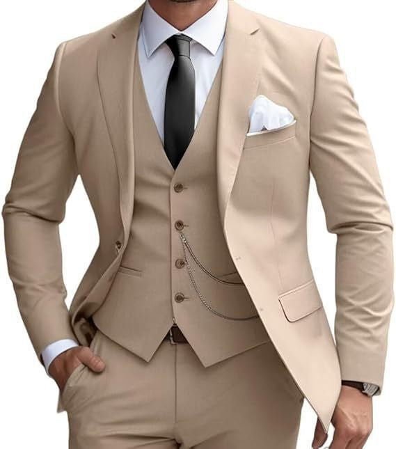 Herren Business Anzug Slim Fit 3-teilig mit Weste