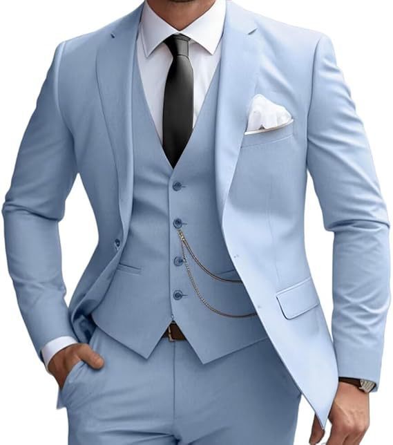 Herren Business Anzug Slim Fit 3-teilig mit Weste