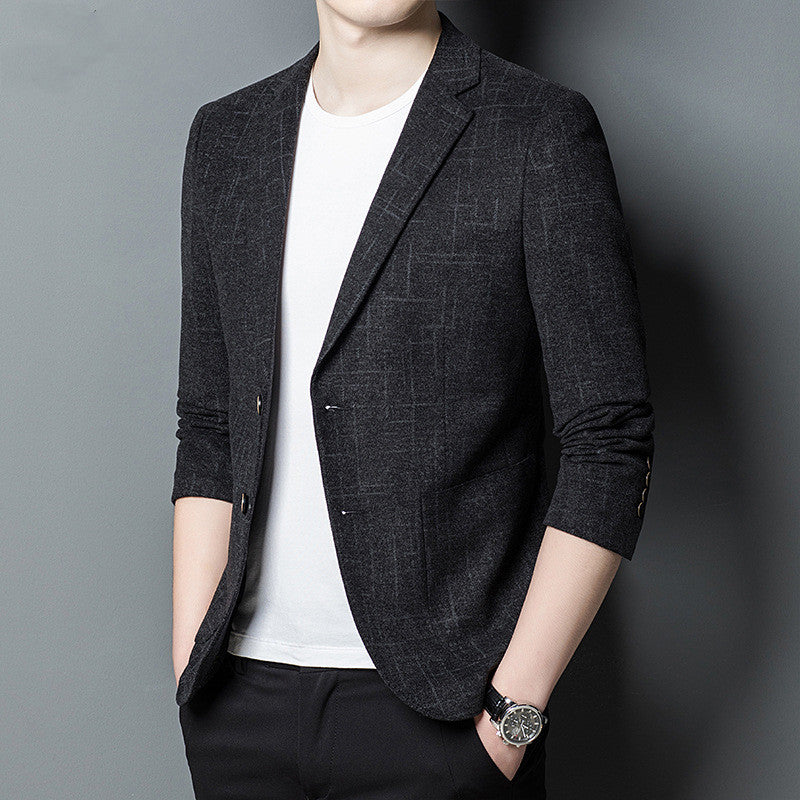 Schwarzes Herren Sakko Slim Fit mit Jacquard-Muster
