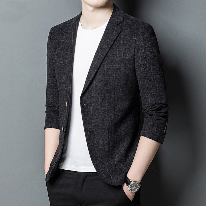 Schwarzes Herren Sakko Slim Fit mit Jacquard-Muster