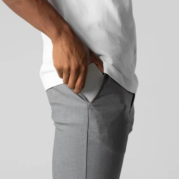 Henry | Herren Slim-Fit-Hose mit schmalem Bein und Knopfverschluss
