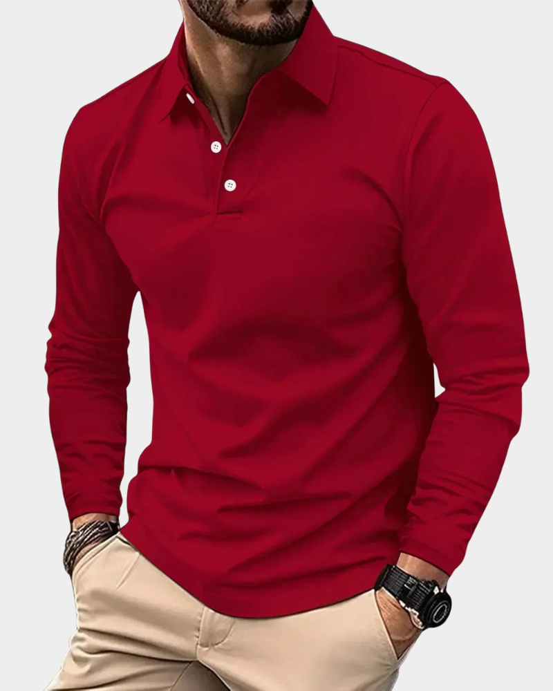 Adrian | Herren Langarm Polohemd