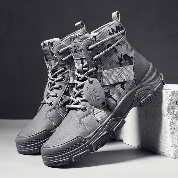 Camouflage Herrenstiefel im Casual-Look, Seitenansicht