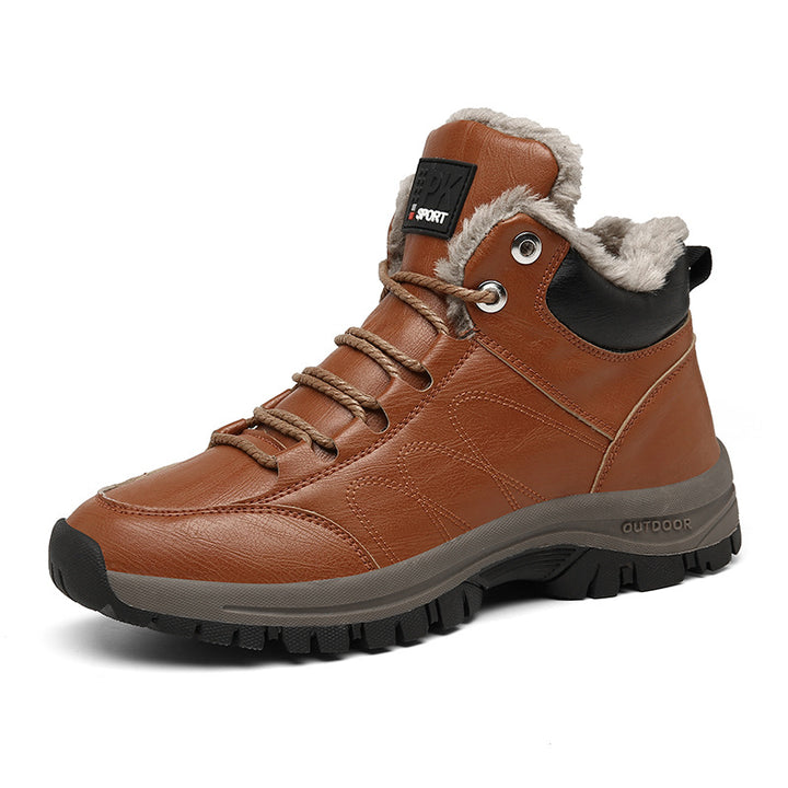Herren Winterstiefel mit Schnürung und Plüschfutter