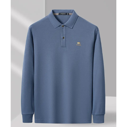 Herren Polo-Pullover mit Strickstruktur - blau