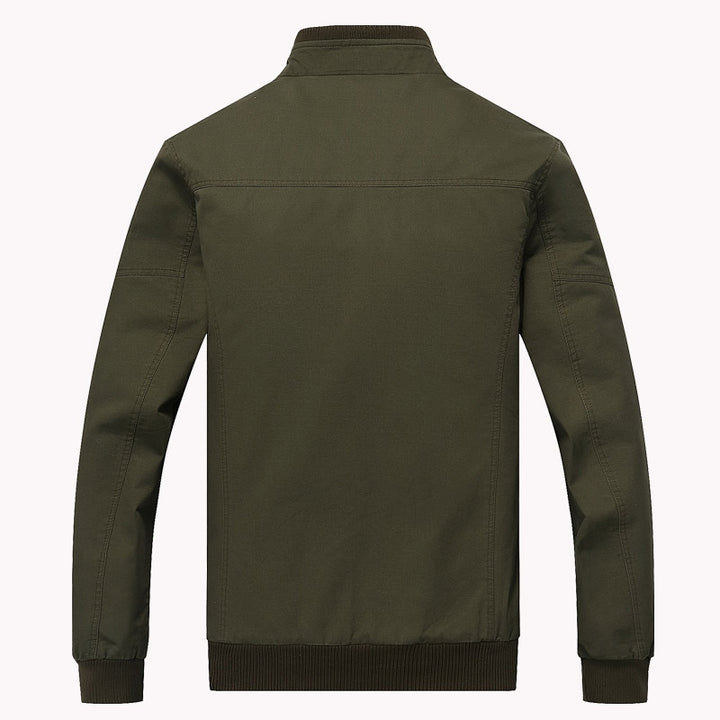 Herren Bomberjacke im Militärstil in Grün Schwarz Khaki