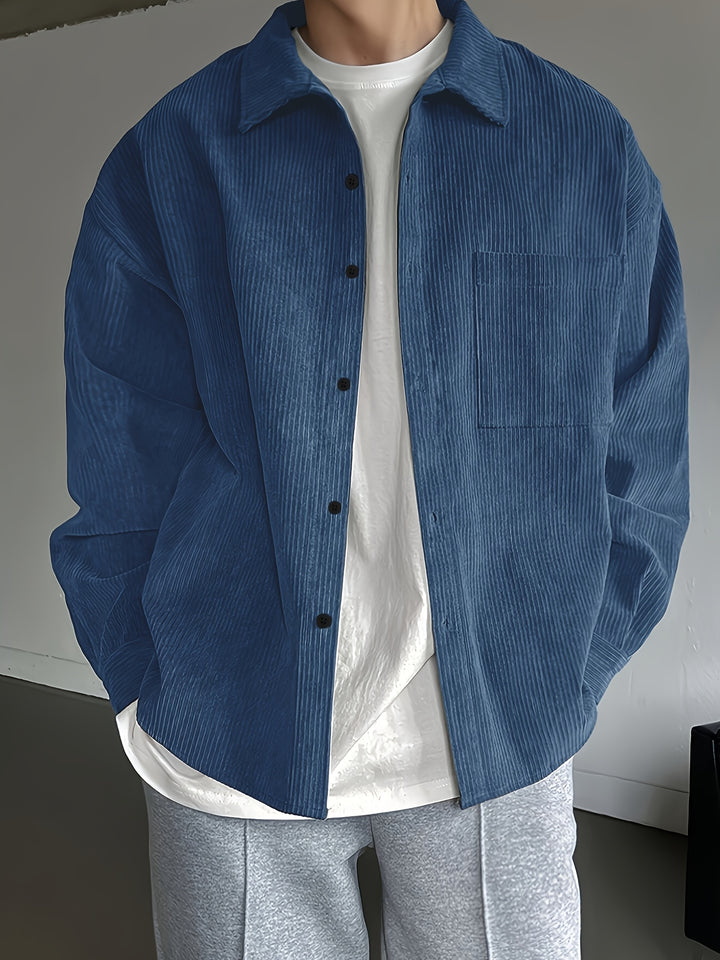 SwissFellas Herren Overshirt Hemdjacke mit Knopfleiste, reguläre Passform