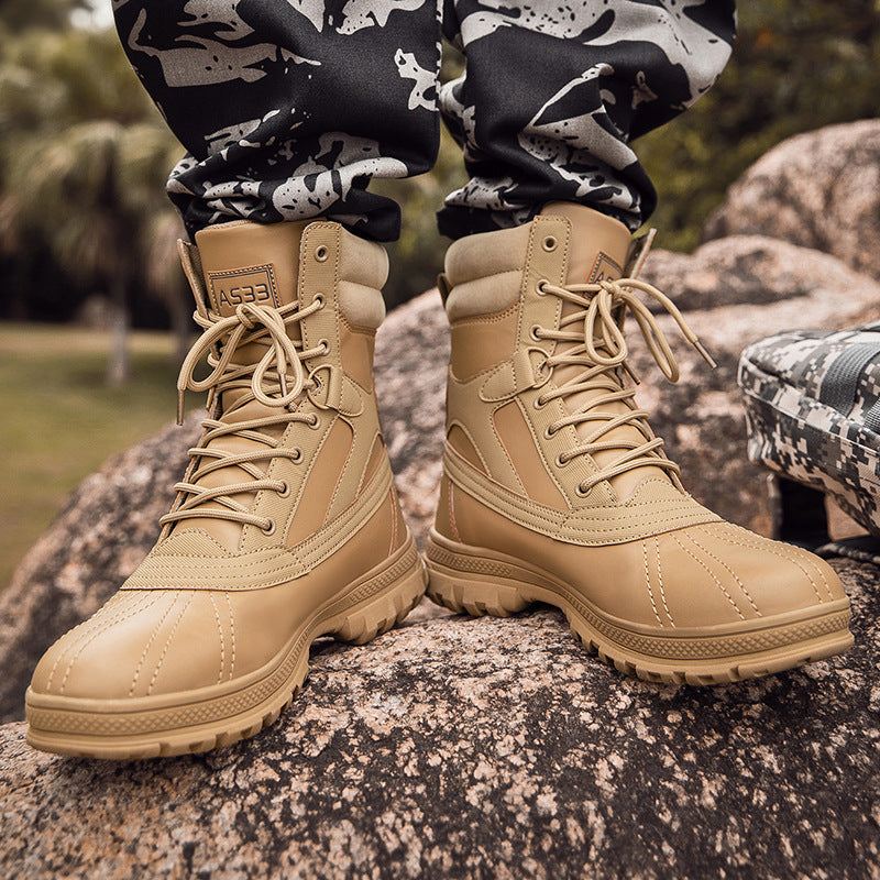 Herren Plateau Boots mit Schnürung in Schwarz