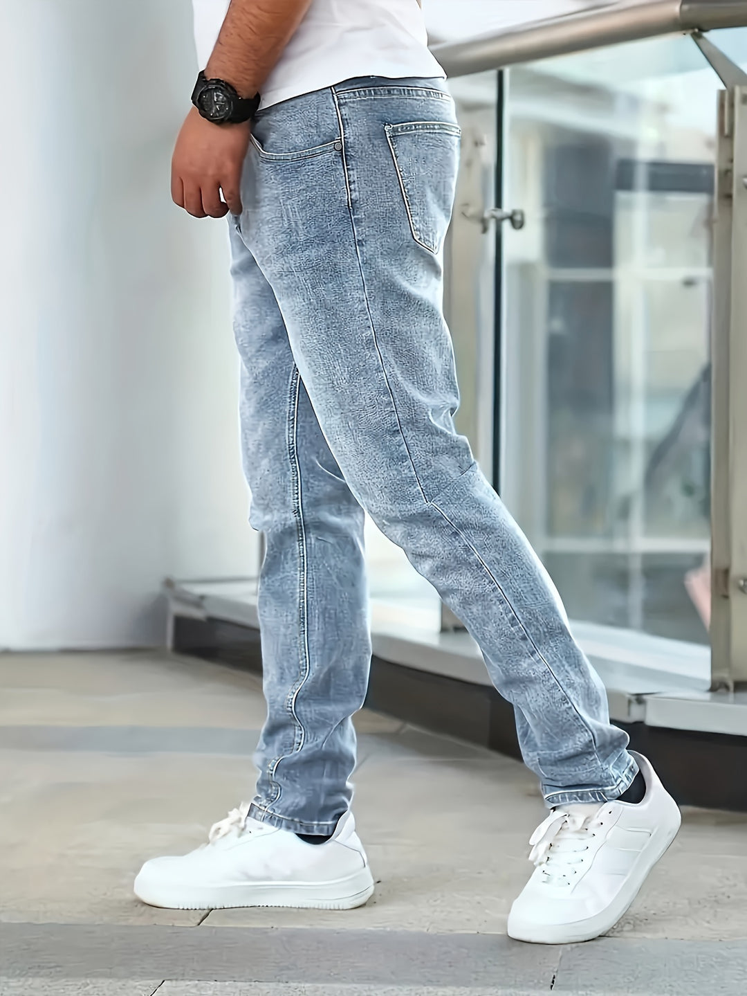 SwissFellas Herren Jeans mit schmal zulaufendem Bein, schmale Passform