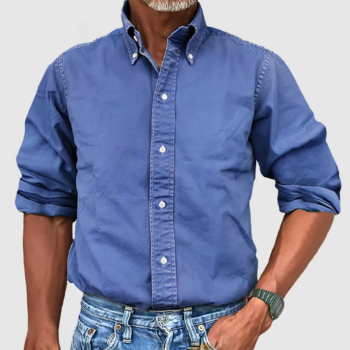 Nelson | Herren Langarmhemd mit Button-Down-Kragen