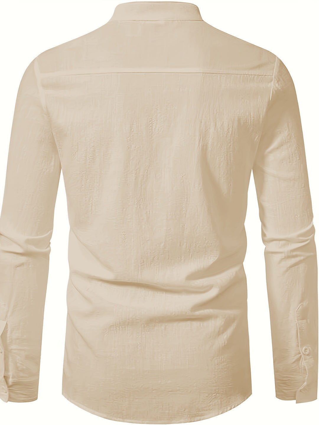 SwissFellas Herren Henley Hemd mit Langarm und Stehkragen, reguläre Passform