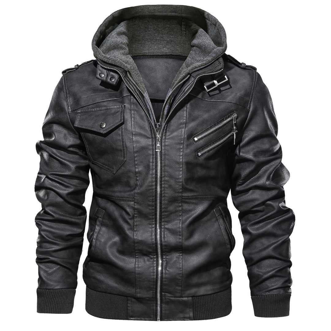 Herrenjacke im Slim Fit mit Revers und Reissverschluss