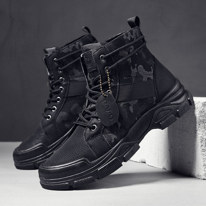 Camouflage Herrenstiefel im Casual-Look, Seitenansicht