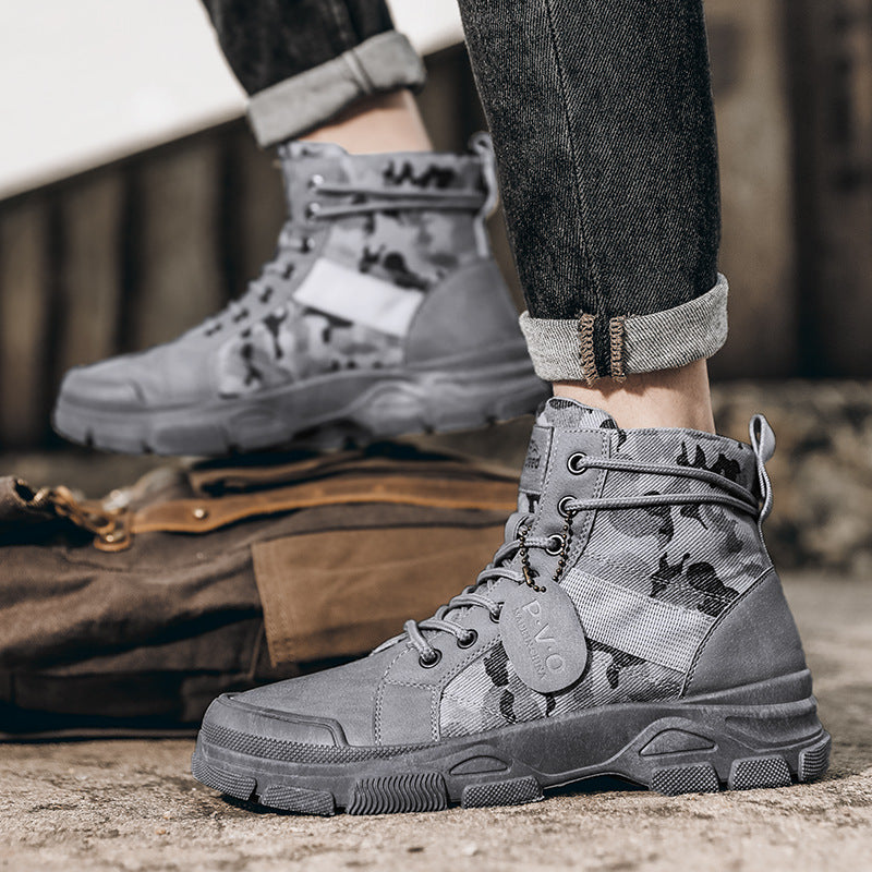 Camouflage Herrenstiefel im Casual-Look, Seitenansicht