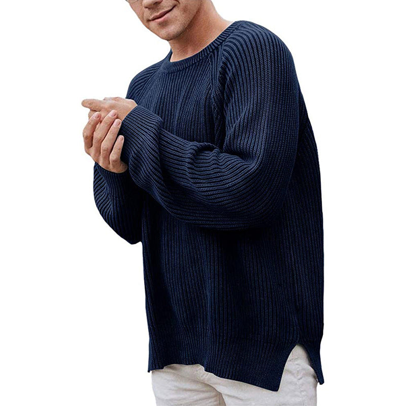 Herren Strickpullover mit Rippbund Vorderansicht