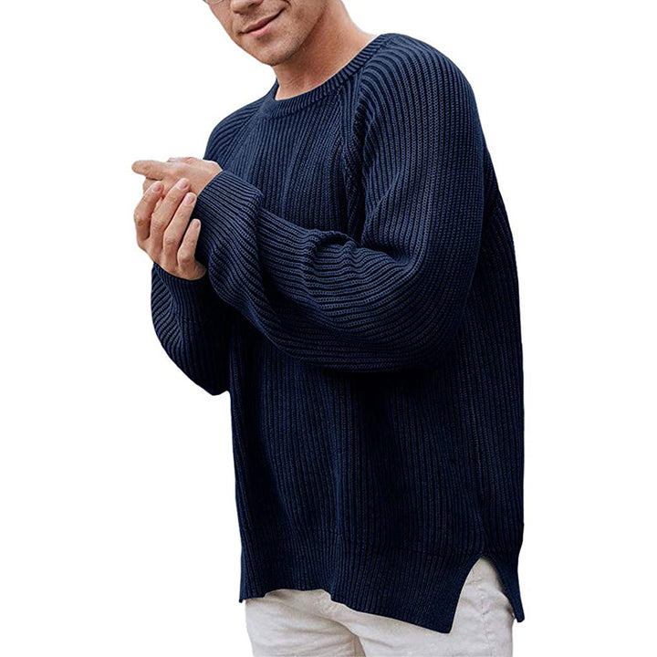 Herren Strickpullover mit Rippbund Vorderansicht