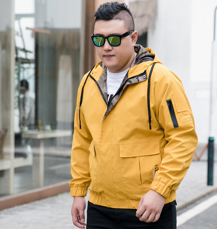 Herren Bomberjacke kragenlos mit Stickerei