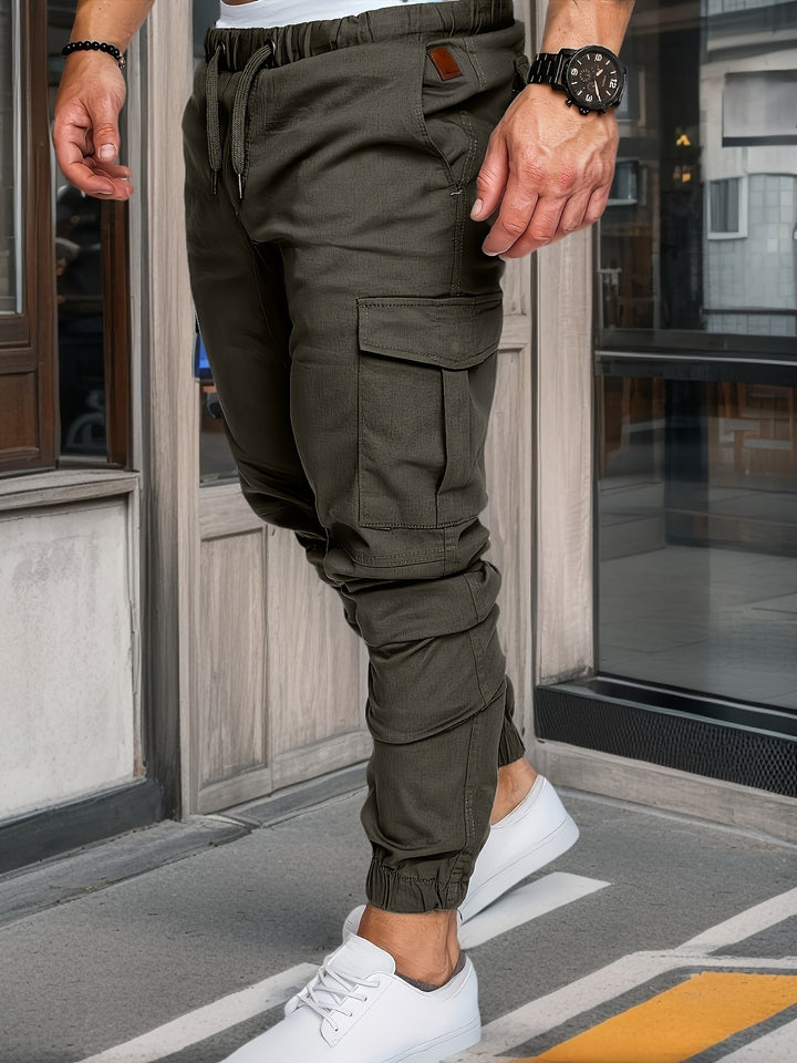 SwissFellas Herren Cargo Jogginghose mit Cargotaschen, schmale Passform