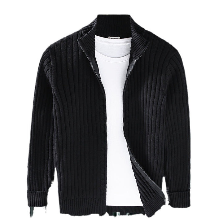 Herren Pullover-Jacke im Casual-Look in Schwarz