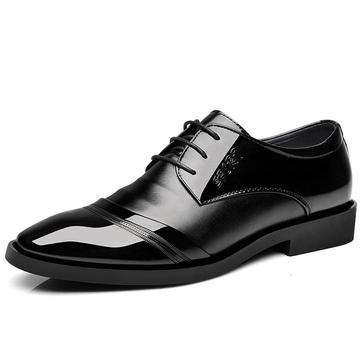 Herren Spitzschuhe aus Leder in Schwarz