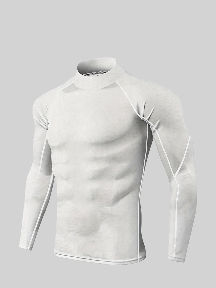 SwissFellas Herren Baselayer Kompressionsshirt mit Langarm, schmale Passform