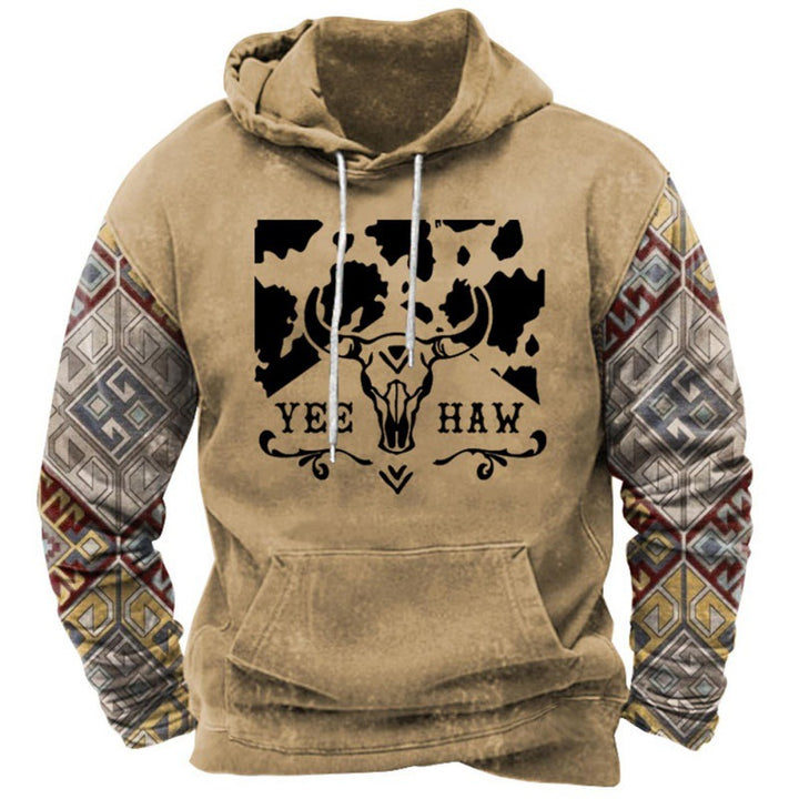 Herren Kapuzenpullover mit Print, lockere Passform