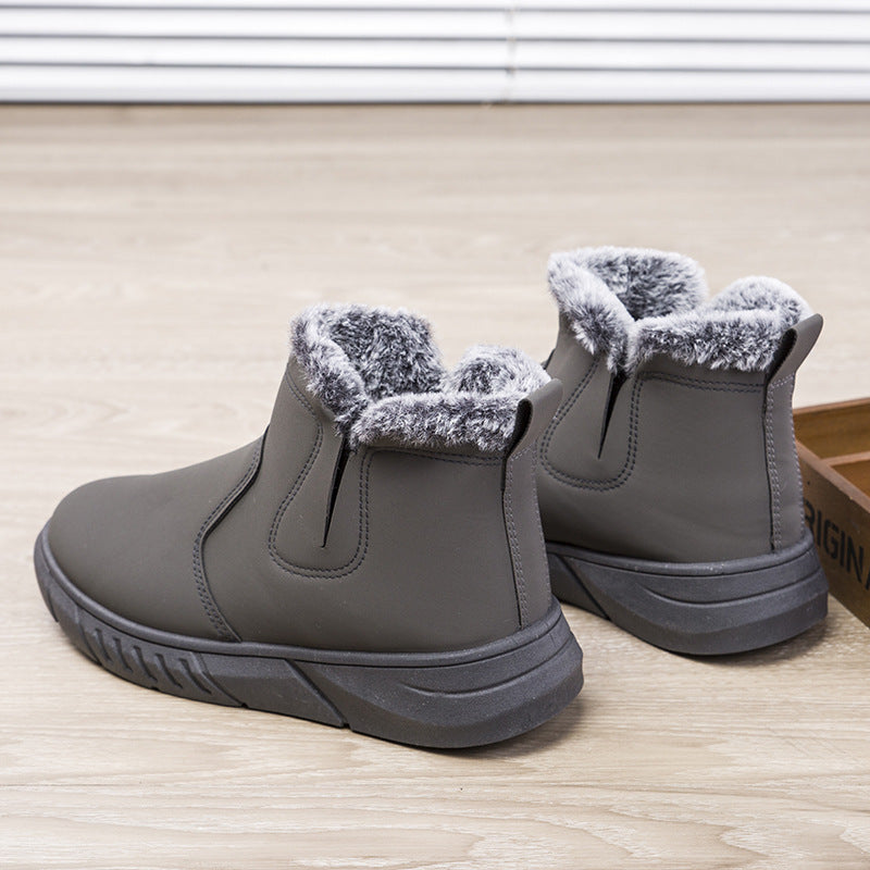 Herren Winterstiefeletten mit Plüschfutter in Schwarz