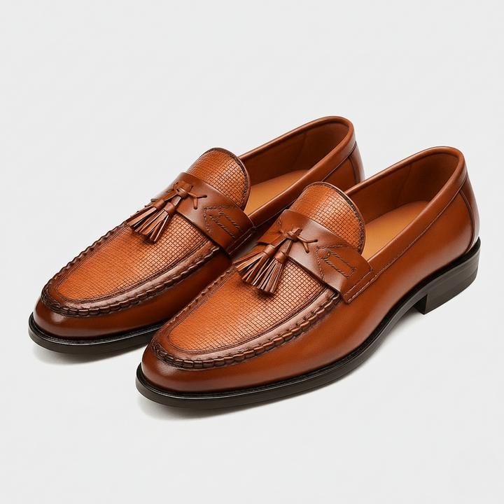 David | Herren Leder Loafer mit Tassel-Detail